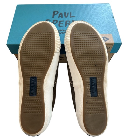 Sperry Sayel Clew Waxy Canvas Taupe Sz 7 1/2 - Picture 4 of 15